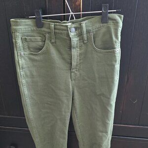 Madewell Olive Green High-Rise Skinny Jeans Size 27 Denim Pants Casual Stretchy